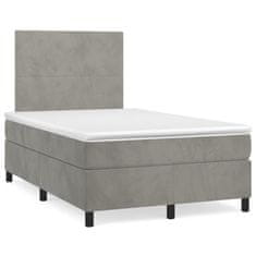 shumee Boxspring posteľ s matracom bledosivá 120x190 cm zamat