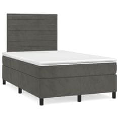 shumee Posteľný rám boxspring s matracom tmavosivý 90x190 cm zamat