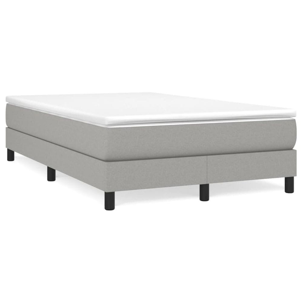 Vidaxl Boxspring posteľ s matracom bledosivá 120x200 cm látka