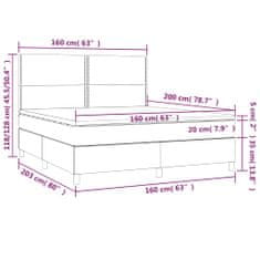 Petromila vidaXL Boxspring posteľ s matracom tmavosivá 160x200 cm látka