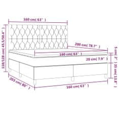 shumee Boxspring posteľ s matracom tmavohnedá 160x200 cm látka