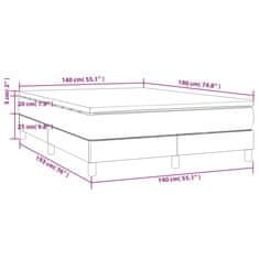 shumee Boxspring posteľ s matracom bledosivý 140x190 cm látka