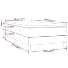 shumee Posteľný rám boxsping s matracom bledosivý 90x200 cm látka