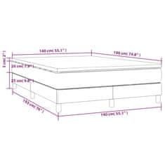 shumee Boxspring posteľ s matracom kapučínová 140x190 cm umelá koža