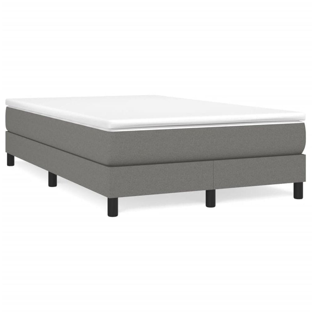 Vidaxl Boxspring posteľ s matracom tmavosivý 120x200 cm látka