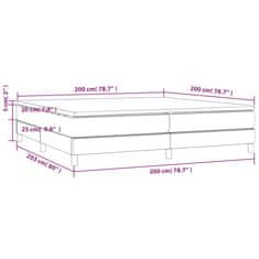 shumee Boxspring posteľ s matracom tmavohnedá 200x200 cm látka