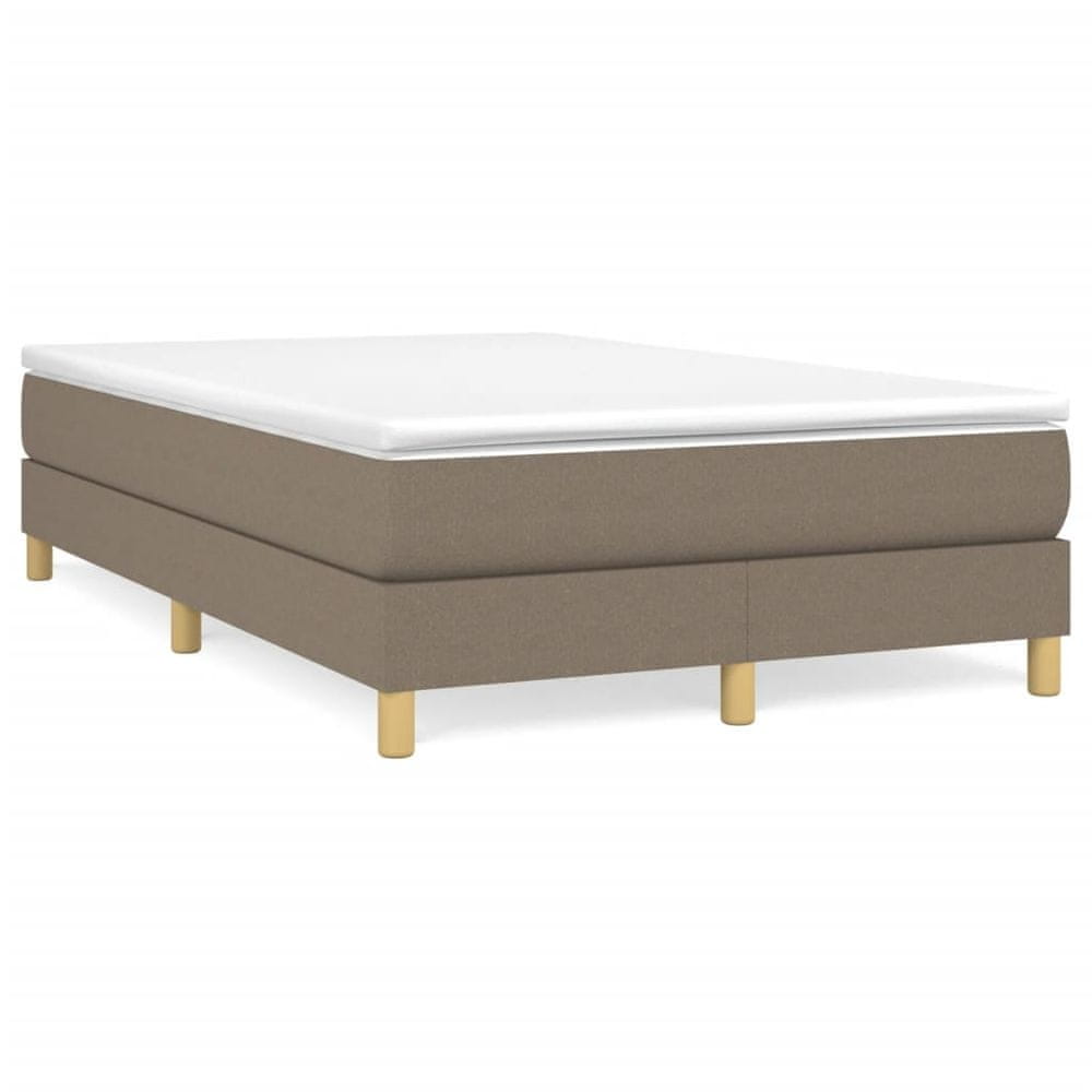 Vidaxl Boxspring posteľ s matracom sivohnedý 120x200 cm látka