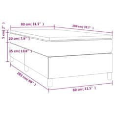 Petromila vidaXL Boxspring posteľ s matracom sivá 80x200 cm umelá koža