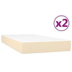 shumee Boxspring posteľ s matracom krémová 200x200 cm látka