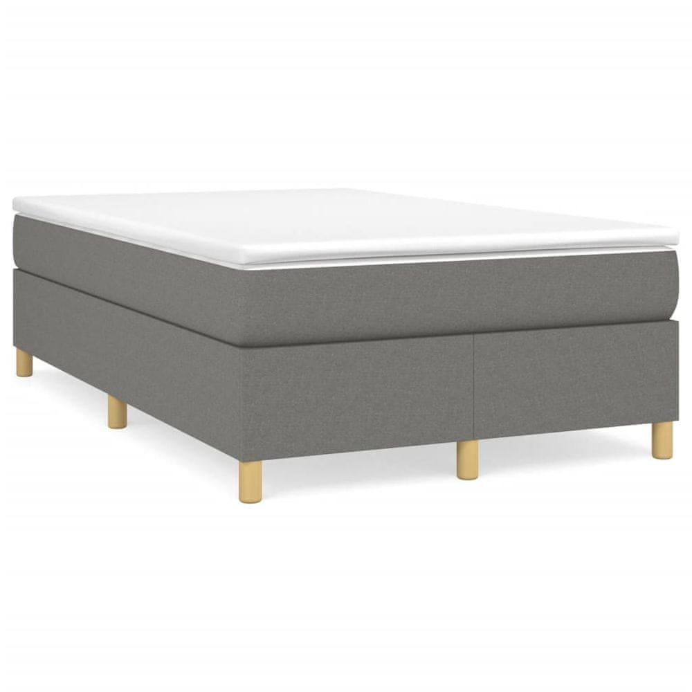 Vidaxl Boxspring posteľ s matracom tmavosivý 120x200 cm látka