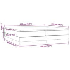 shumee Posteľný rám boxsping s matracom tmavomodrý 200x200 cm zamat