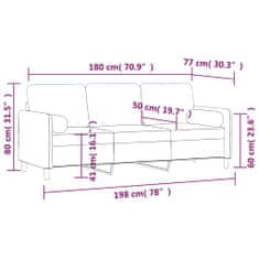 shumee 3-miestna pohovka s vankúšmi tmavosivá 180 cm zamat