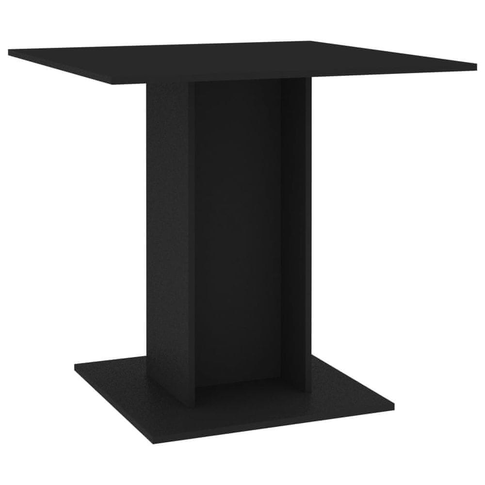 Vidaxl Jedálenský stôl, čierny 80x80x75 cm, kompozitné drevo