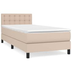 shumee Boxspring posteľ s matracom kapučínová 80x200 cm umelá koža