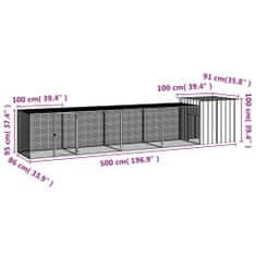 Vidaxl Klietka pre kurčatá antracitová 500x91x100 cm pozinkovaná oceľ