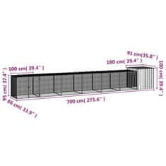 Vidaxl Klietka pre kurčatá antracitová 700x91x100 cm pozinkovaná oceľ