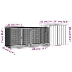 Petromila vidaXL Klietka pre kurčatá antracitová 300x91x100 cm pozinkovaná oceľ