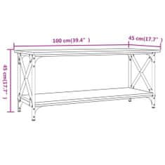 Vidaxl Konferenčný stolík čierny 100x45x45cm spracované drevo a železo