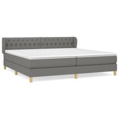 shumee Boxspring posteľ s matracom tmavosivá 200x200 cm látka