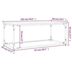 Vidaxl Konferenčný stolík sivý sonoma 102x50x40 cm spr. drevo a železo