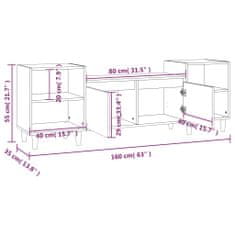 Vidaxl TV skrinka biela 160x35x55 cm spracované drevo