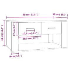 Vidaxl Konferenčný stolík dymový dub 80x50x40 cm spracované drevo