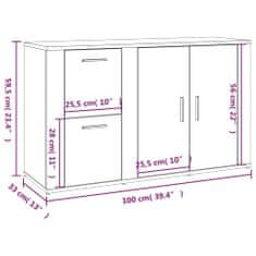 Vidaxl Komoda sivá sonoma 100x33x59,5 cm spracované drevo