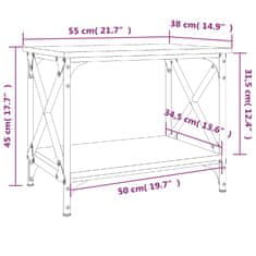 Vidaxl Bočný stolík dub sonoma 55x38x45 cm spracované drevo