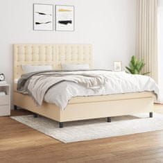 shumee Posteľný rám boxspring s matracom krémový 160x200 cm látka