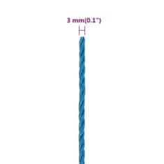 Vidaxl Pracovné lano modré 3 mm 250 m polypropylén