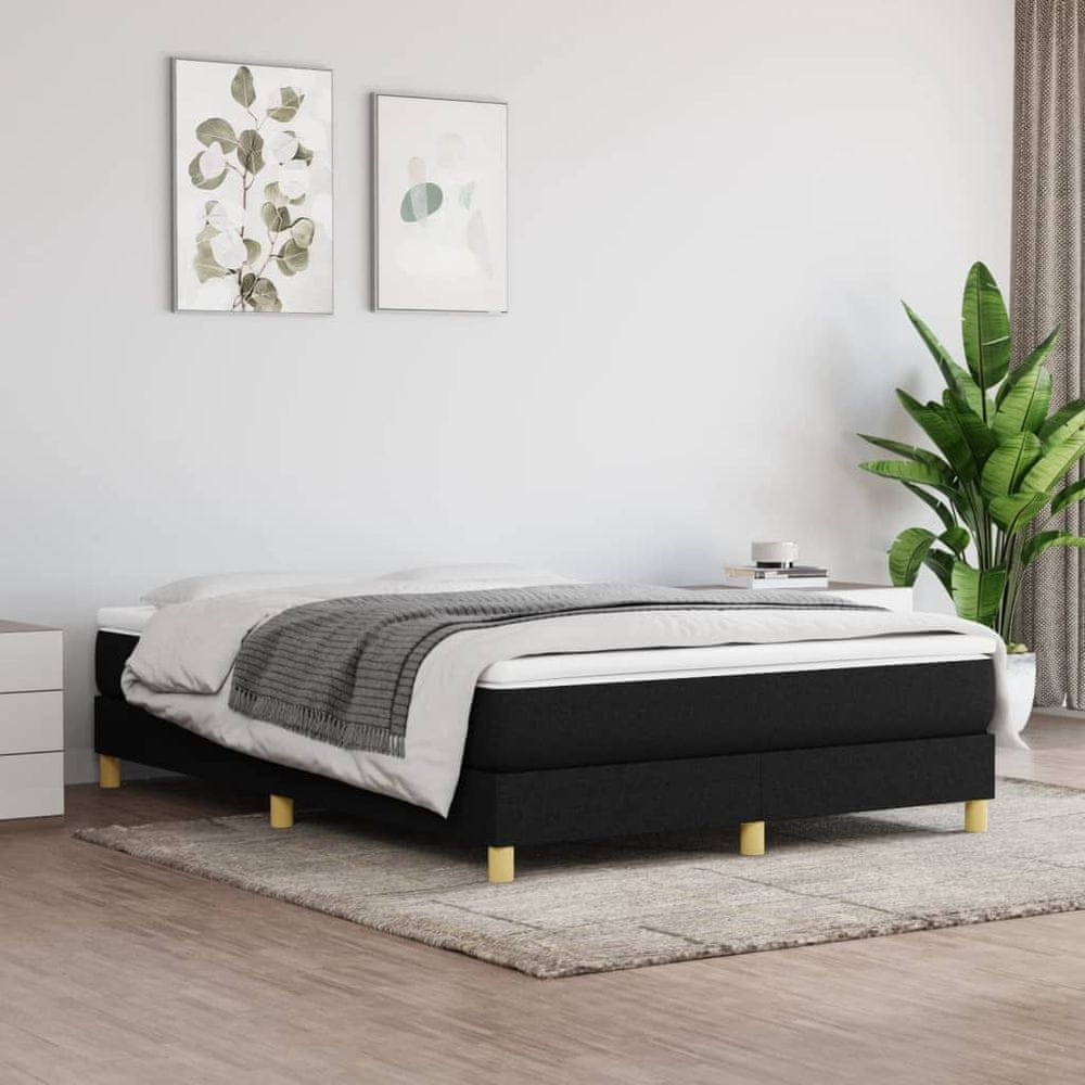 shumee Posteľný rám boxspring s matracom čierny 140x200 cm látka