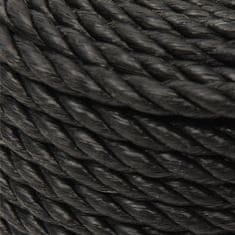 Vidaxl Pracovné lano čierne 12 mm 50 m polypropylén