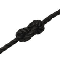 Vidaxl Pracovné lano čierne 12 mm 500 m polypropylén