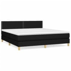 shumee Posteľný rám boxspring s matracom čierny 180x200 cm látka