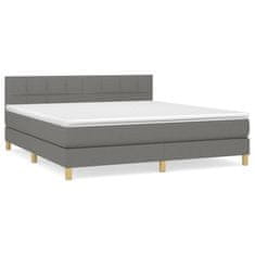 shumee Boxspring posteľ s matracom tmavosivá 180x200 cm látka