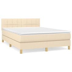 Petromila vidaXL Boxspring posteľ s matracom krémový 140x190 cm látka