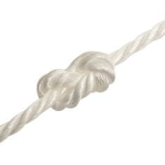 Vidaxl Pracovné lano biele 14 mm 50 m polypropylén