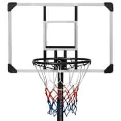 Vidaxl Basketbalový stojan priehľadný 235-305 cm polykarbonát