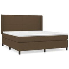 shumee Boxspring posteľ s matracom tmavohnedá 160x200 cm látka