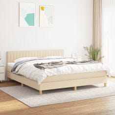 shumee Posteľný rám boxspring s matracom krémový 180x200 cm látka