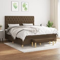 shumee Boxspring posteľ s matracom tmavohnedá 160x200 cm látka