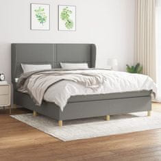 shumee Boxspring posteľ s matracom tmavosivá 160x200 cm látka