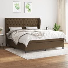 shumee Boxspring posteľ s matracom tmavohnedá 160x200 cm látka