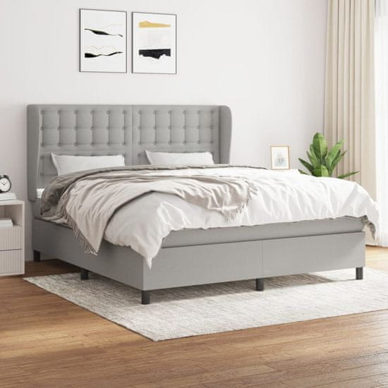 Petromila vidaXL Boxspring posteľ s matracom bledosivá 180x200 cm látka