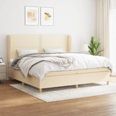 Petromila vidaXL Boxspring posteľ s matracom krémová 200x200 cm látka