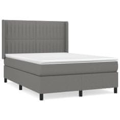 Petromila vidaXL Boxspring posteľ s matracom tmavosivá 140x190 cm látka