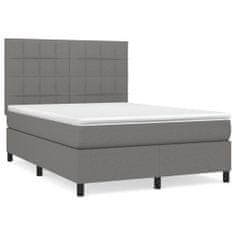 Petromila vidaXL Boxspring posteľ s matracom tmavosivá 140x190 cm látka