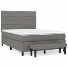 Petromila vidaXL Boxspring posteľ s matracom tmavosivá 140x190 cm látka