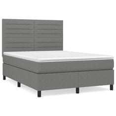 Petromila vidaXL Boxspring posteľ s matracom tmavosivá 140x190 cm látka