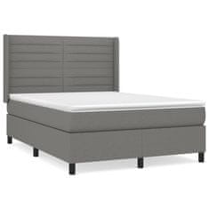 shumee Boxspring posteľ s matracom tmavosivá 140x200 cm látka